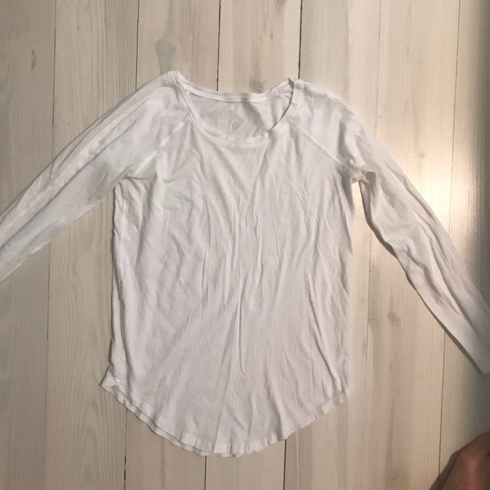 White Lululemon Cotton Long Sleeve Shirt - Size 6